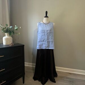 Tinley linen Blue Sleeveless Top